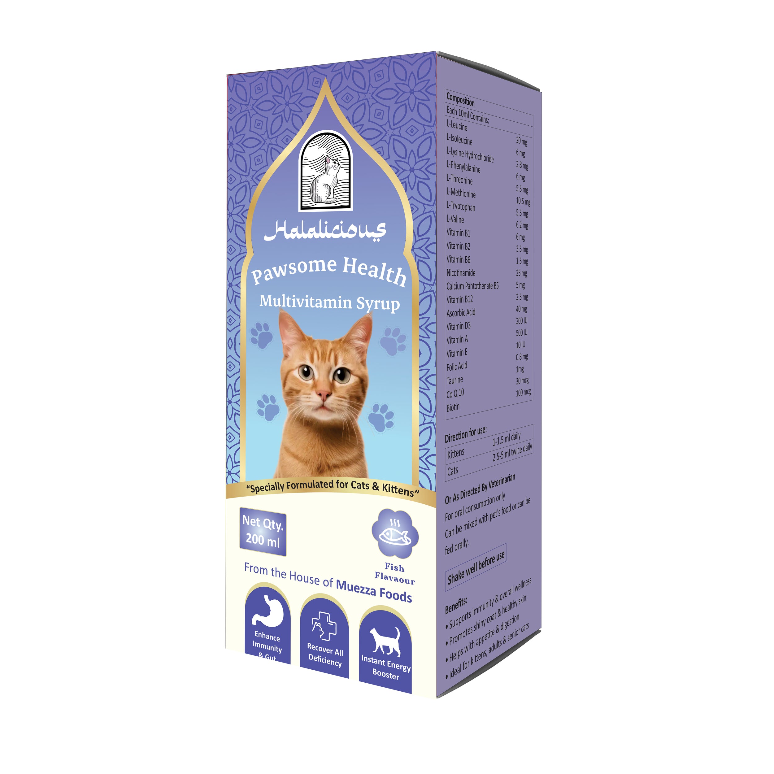 Pawsome Health Multivitamin & Amino Acid Syrup for Cats & Kittens